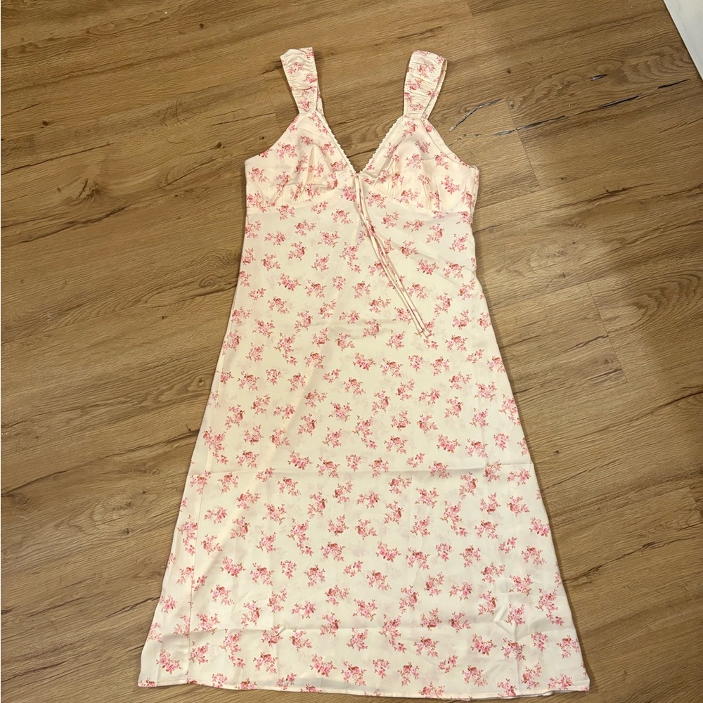 NWT Pink Floral Midi Slip Dress
